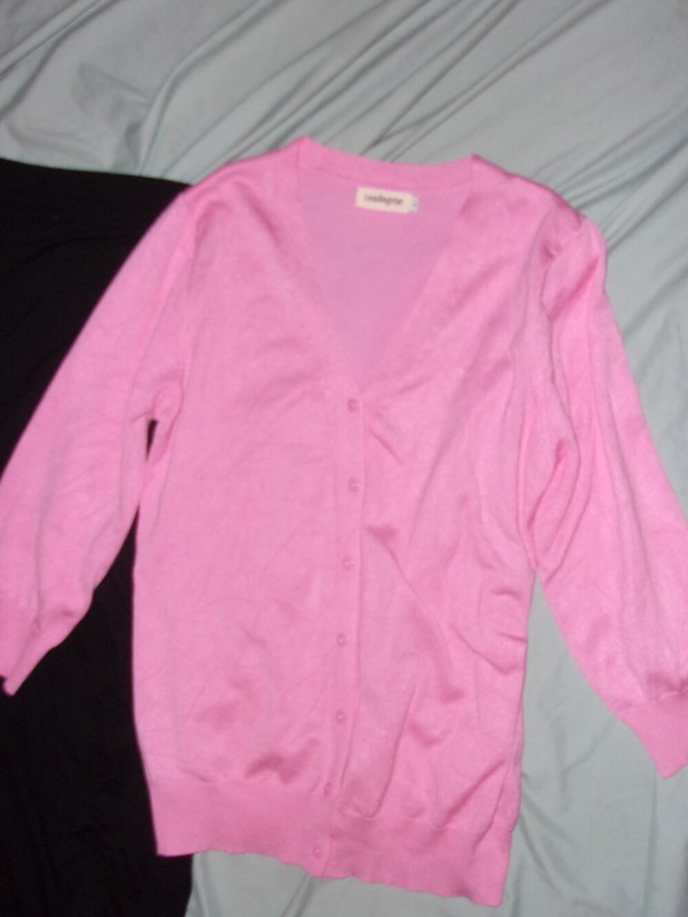 size  large womens light pink  sweater shirt knit casual dress button